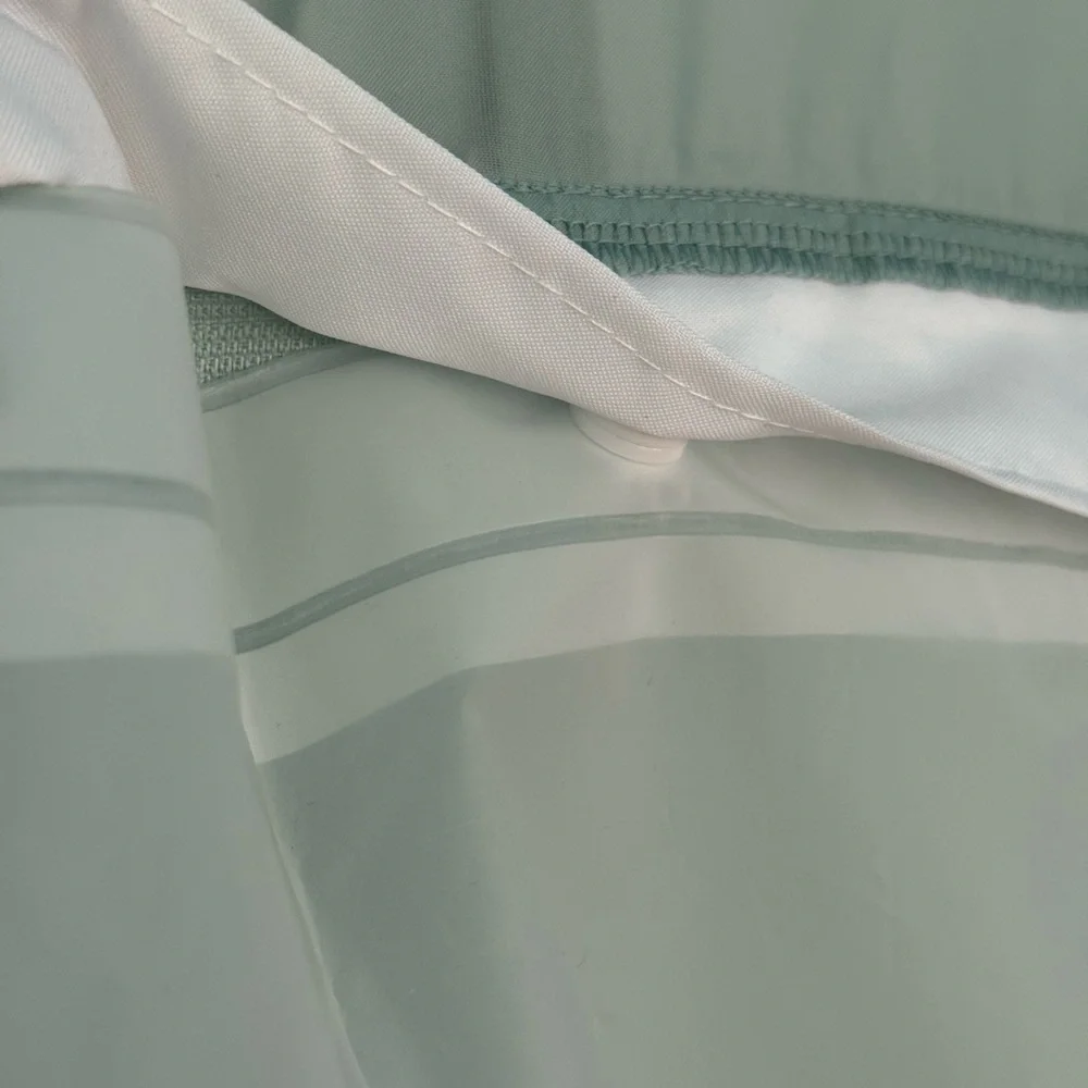 No Hooks Needed Linen Textured Shower Curtain Snap-in Fabric Liner Set 72”w x74L